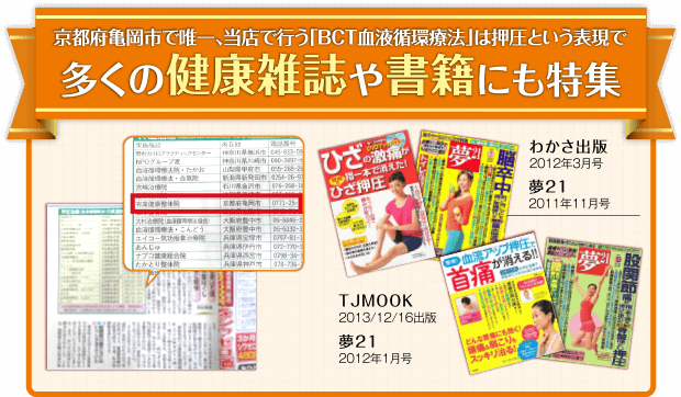 多くの健康雑誌や書籍にも特集